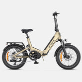 Beige electric bike with 'ENGWE' branding on a white background - Lets Cycle